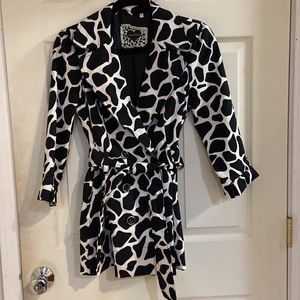 Animal print lined trench/blazer
